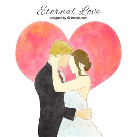 Bruidspaar schilderij-vectors - Download gratis hoogwaardige vectors ...