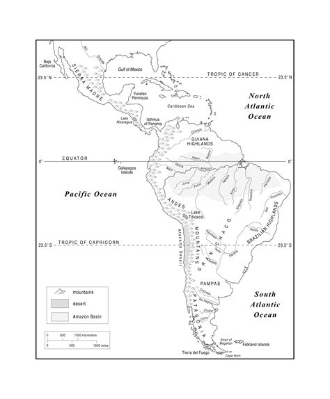 Blank Physical Map Of Central And South America South America Physical - map of central and south america blank