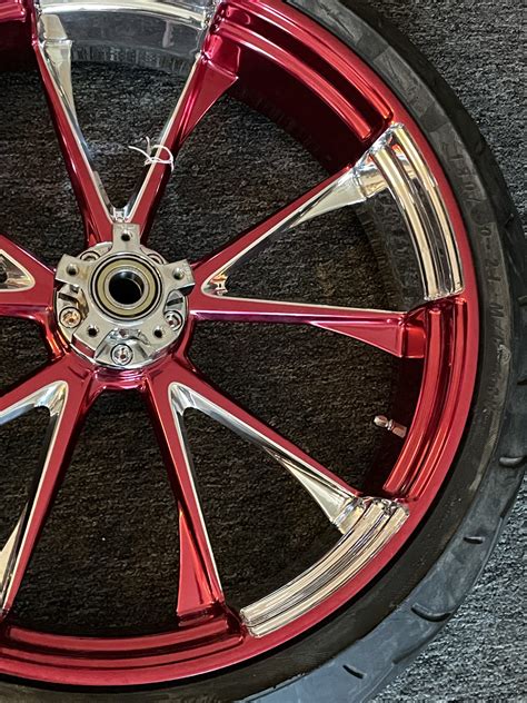 21 X 5.5 Relay Red & Polished W/Matching 13" Rotor, 180/50-21 Tire ...