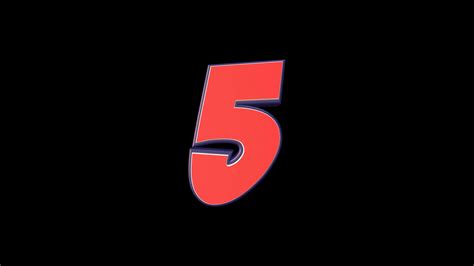 5 Five Number Comic Number With Alpha Matte Stock Motion Graphics SBV ...