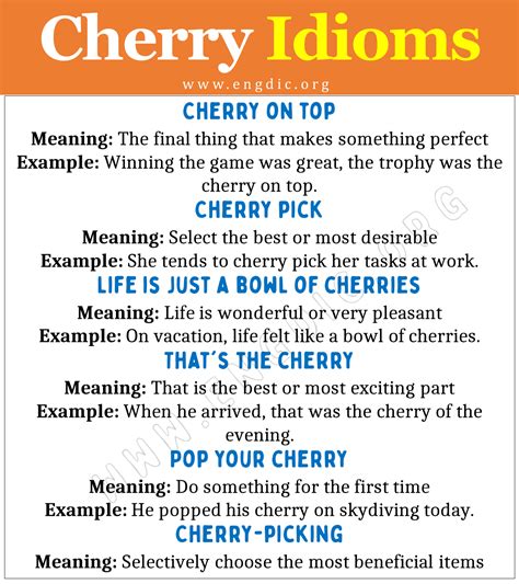 Cherry Idioms (With Meaning and Examples) - EngDic