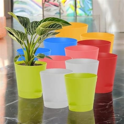 UGAOO Self Watering Pots Planter for Plants - 4 Inch, Round, Set of 5 ...