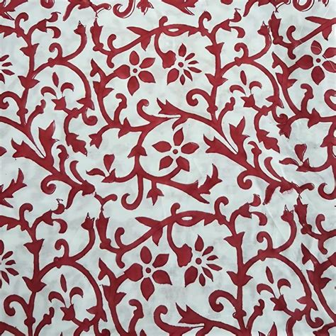 Block Printed Fabrics - 100% Cotton Hand Block Printed Running Fabric ...