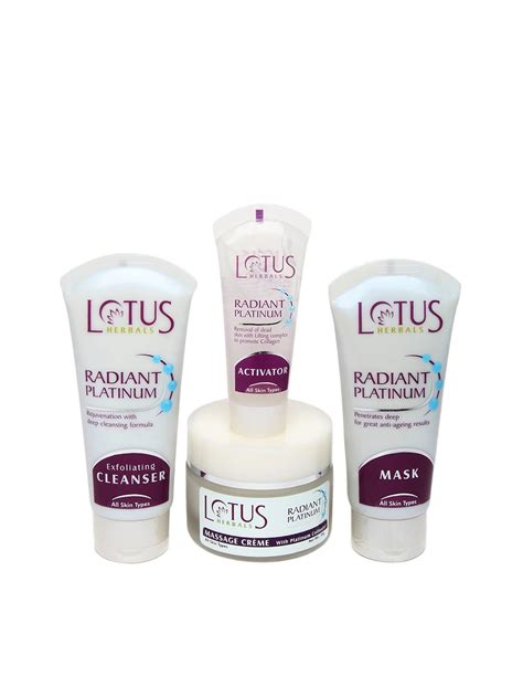 Lotus Radiant Platinum Anti-Ageing Facial Kit with 4 easy steps 170g ...