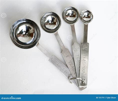 Stainless Steel Measuring Spoons Isolated Stock Image - Image of amount ...