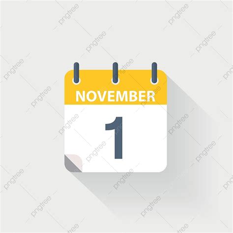1 November Calendar Icon, Element, Holiday, Day PNG and Vector with ...