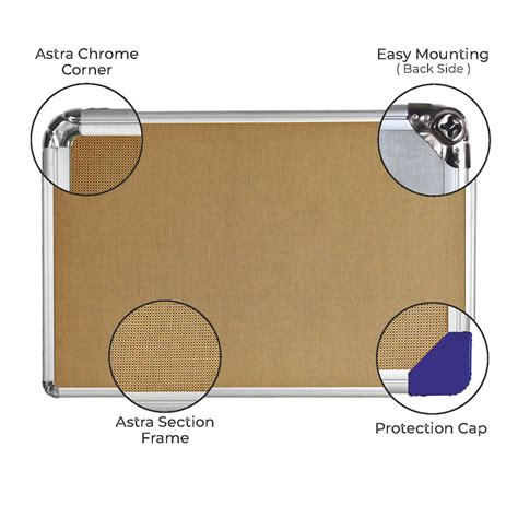 Astra Mini Checks Fabric Notice Board - Stylish & Functional