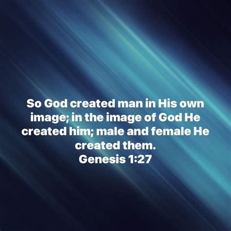 Genesis 1 27 so god created man in his own image in the image of god he ...