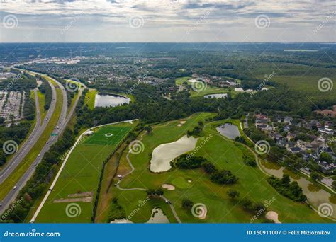 Aerial Photo Celebration FL Golf Course Landscape Near Highways Stock ...