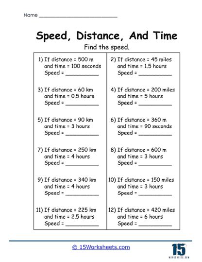 Rate Distance Time Worksheets 的图像结果