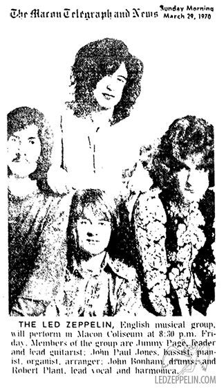 Macon 1970 ad | Led Zeppelin