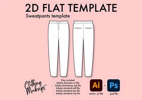Flat Technical Drawing - Sweatpants Template - Etsy
