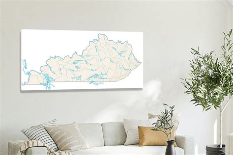 Kentucky-Lakes and Rivers Map, 2022 - Canvas Wrap
