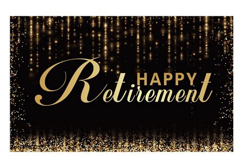 Buy AllenjoyHappy Retirement Party Backdrop Black and Gold Glitter ...
