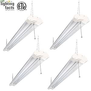 Hykolity 4ft 40w LED Shop Garage Hanging Light Fixture 4800 Lumens ...