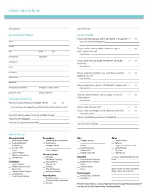 Client Intake Form Health - Fill Online, Printable, Fillable, Blank ...