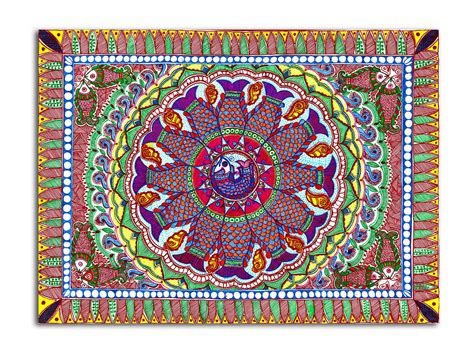 Tamatina Traditional Art Canvas Painting | Colourful Day | Wall Art ...