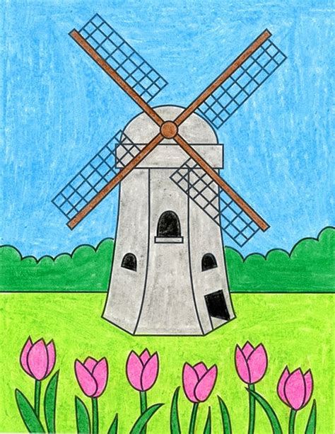 Image result for Draw Steps Windmill