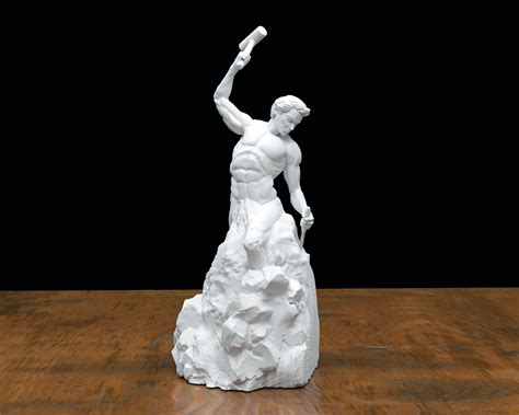 Ancient Self Made Man Sculpture 3D Printed Statue,garden Sculpture,desk ...
