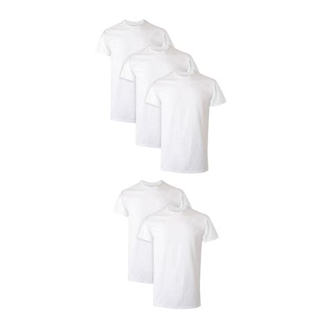 Hanes Men's White T-Shirt Pack, Moisture-Wicking Crewneck Undershirt 5 ...