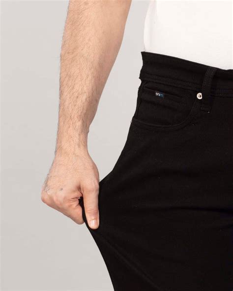 Custom-made Pure Black Stretch Denim - Straight Fit Jeans for Any size ...
