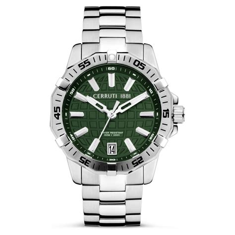 Buy Online Cerruti 1881 Green Dial Stainless Steel Strap Watch for Men ...