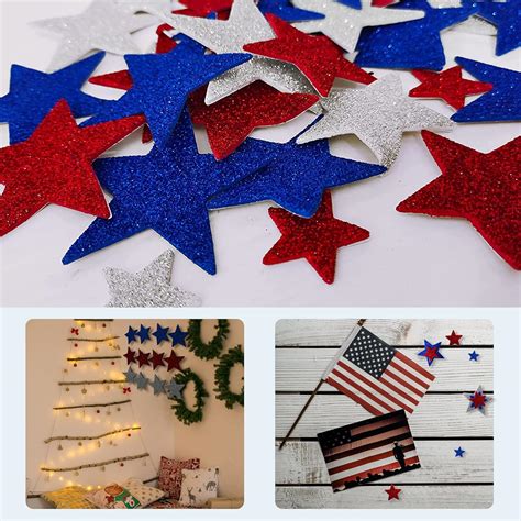 Buy Pack 200 Glitter Foam Stickers Self-Adhesive Glitter Star Foam(Blue ...