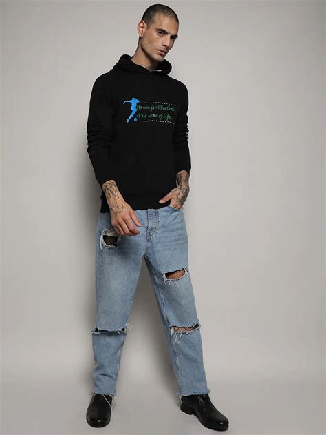 ₹899 | Campus Sutra Men's Jet Black Zip-Front Hoodie With Insert Pocket ...