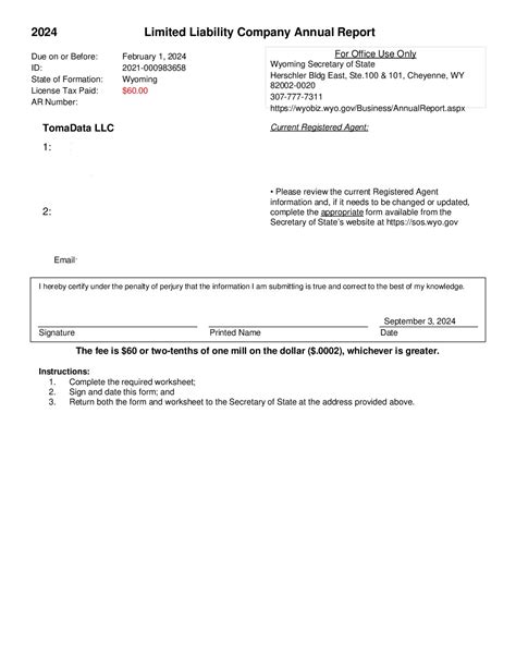 Wyoming Annual Report - Filing Guide In Feb. 2026