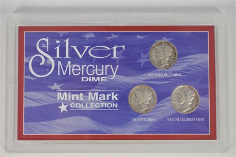 SILVER Coin Set Silver Mercury Dime Mint Mark Collection Historic US ...