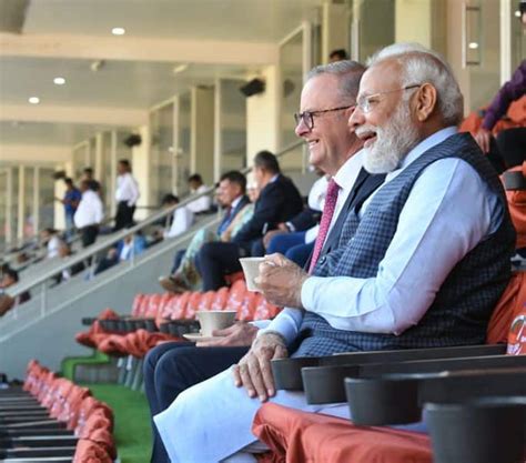 PM Modi and PM Albanese watch parts of India vs Australia 4th Test ...
