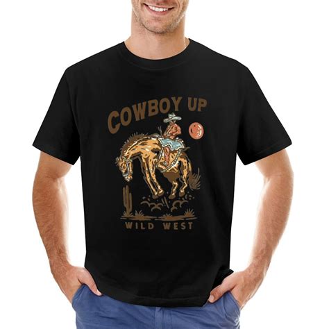 Vintage Cowboy Rodeo T-Shirt Men's Illustration Western Tee - Walmart.com