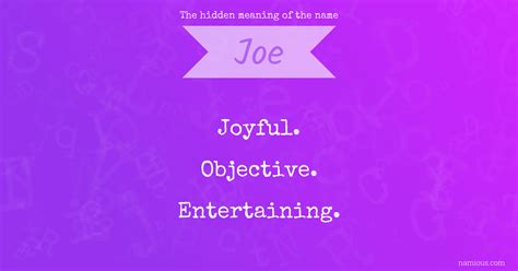 The hidden meaning of the name Joe | Namious