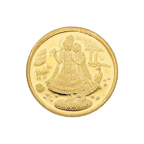 Sri Jagdamba Pearls Dealer 24Kt (999) 2GM Radha Krishna Gold Coin ...