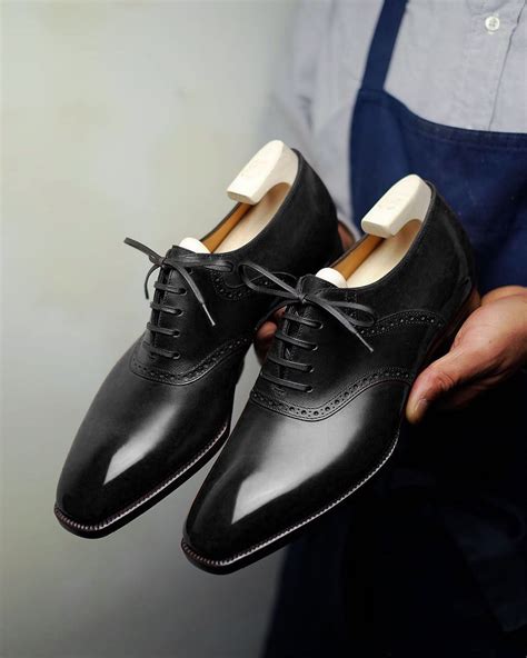 Black Leather Elowen Brogue Oxfords - Formal Shoes - SS23 – Costoso ...