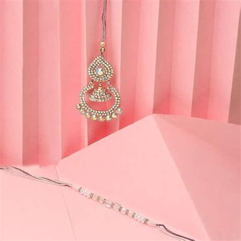 AD Stone and Kundan Rakhi For Bhaiya Bhabhi – The Purple Tree