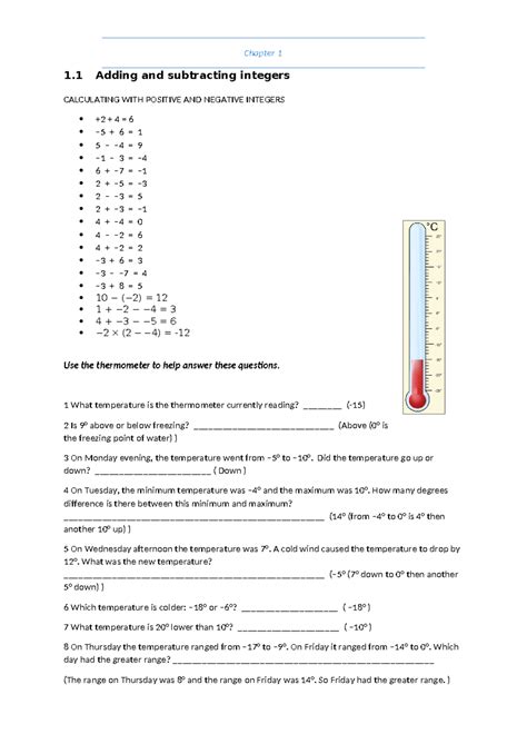 Chapt 1 and 2 - this is notes - Chapter 1 1 Adding and subtracting ...