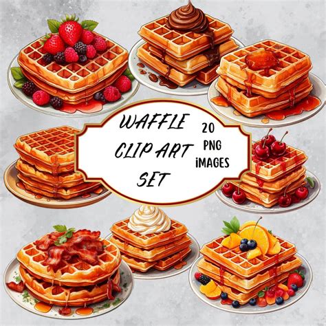 Waffles PNG Clip Art Set,digital Food Graphics,breakfast Clipart ...