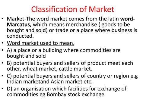 SOLUTION: classification of market - Studypool