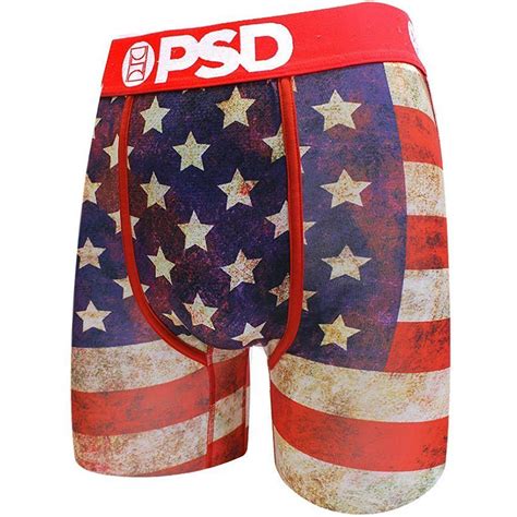 Buy PSD Underwear Men's USA America 19 Boxer Brief (Red, X-Large) at ...