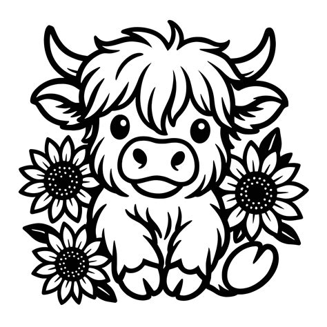 Highland Cow SVG | 10 File Format Bundle | Cute Cow Clipart and Outline ...