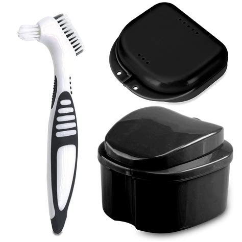 Denture Bath Case Cup with Denture Cleaner Brush & India | Ubuy