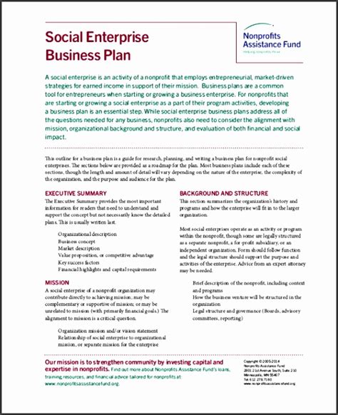 Free NonProfit Business Plan Template 的图像结果