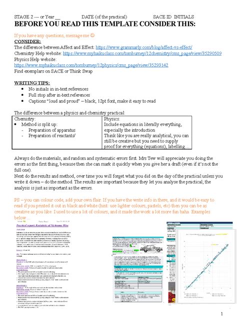 Prac report template (Chem + Physics) - BEFORE YOU READ THIS TEMPLATE ...