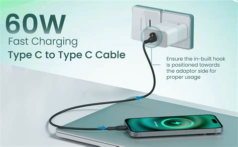 Portronics 60W Konnect Core 3 Type C to Type C Fast Charging Cable ...