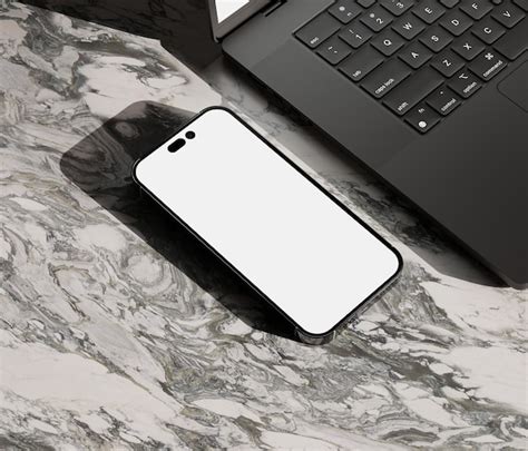 Modern phone with blank screen on wooden table responsive web design ...