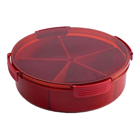 AQITTI Round Jumbo Divided Serving Tray with Lid - 130 oz, Includes 5 ...