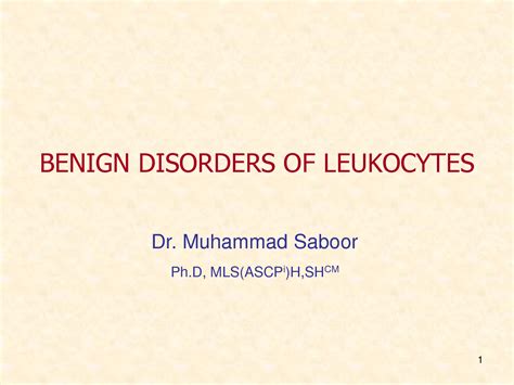 SOLUTION: 3 benign disorders of leukocytes - Studypool