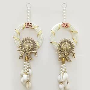 Buy Divyakosh Shubh-Labh Wall Hanging Decoration 2 Pcs, Size 10 Inch ...