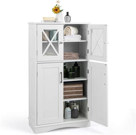 Amazon.com: Giantex Bathroom Floor Storage Cabinet - Linen Floor ...